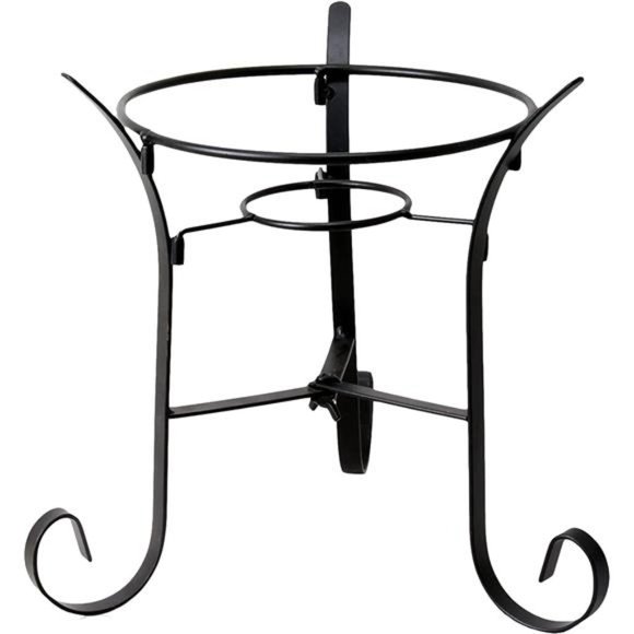 10" Tall Indoor/Outdoor Glass Gazing Globe Metal Stand, Black - Picture 1 of 6